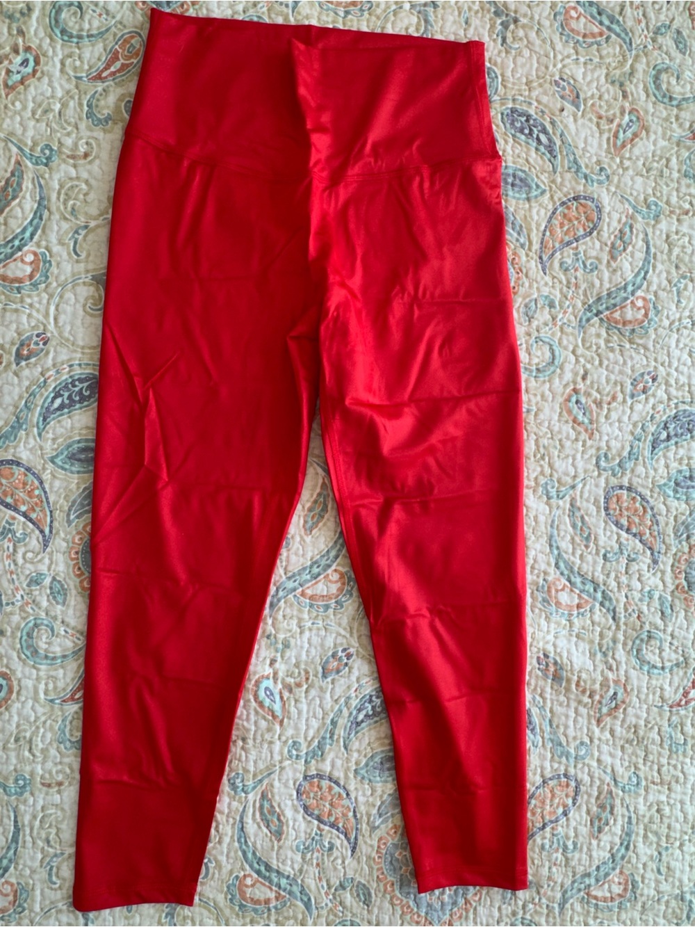 OFFLINE by Aerie Goals Gloss High Waisted 7/8 Leggings Red Size -NWT